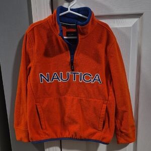 Nautica Vibrant Orange Child Fleece with Blue Trim